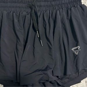Black Luogongzi Flowy Running Shorts